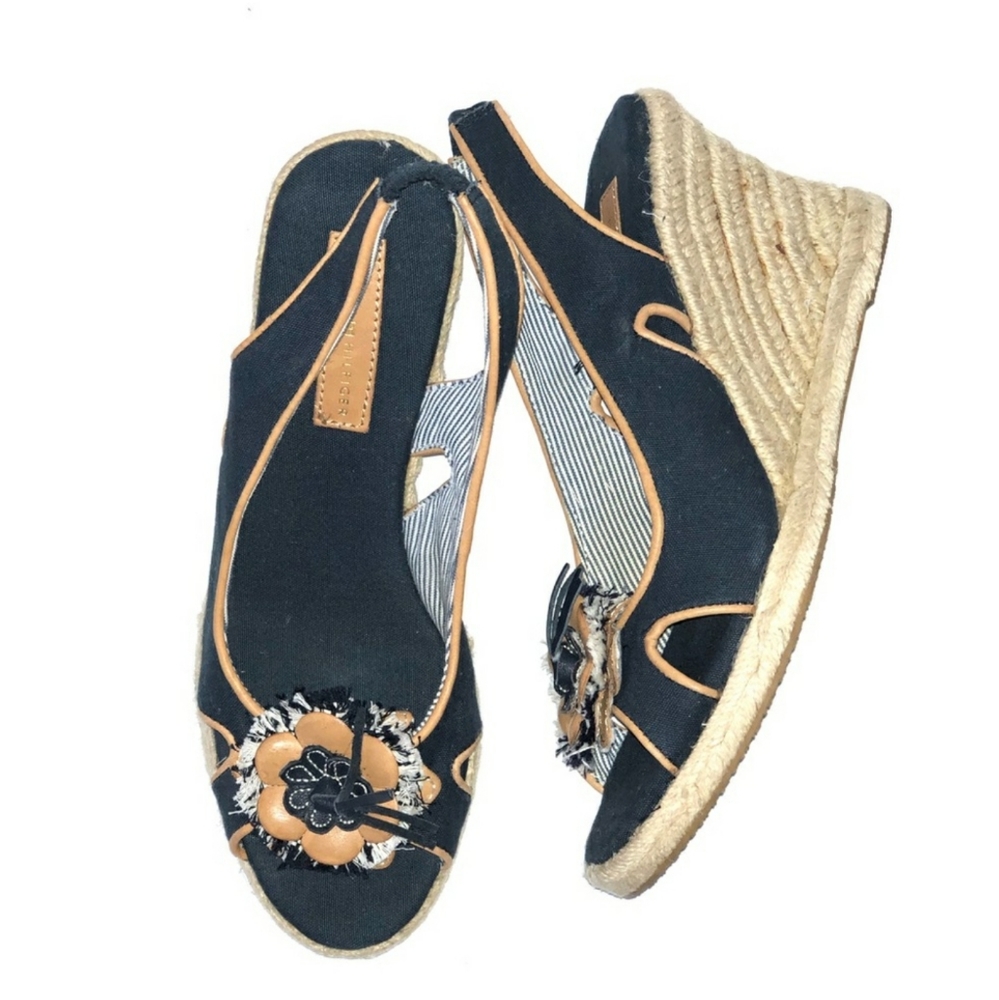 Tommy Hilfiger Denim Sunflower Wedges Size 8